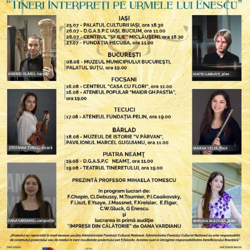 Turneul Național dedicat lui George Enescu, cu tineri muzicieni de excepție