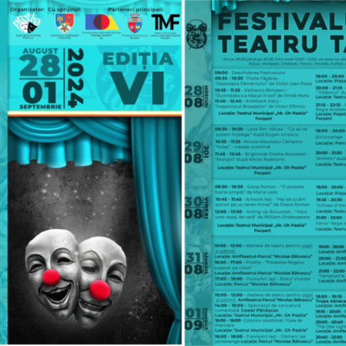 Festivalul &quot;Ora de Teatru&quot; se desfășoară în Vrancea între 28 august și 1 septembrie 2024