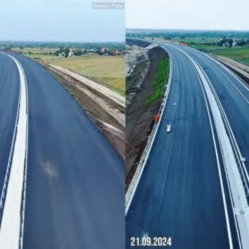 Imagini noi din șantierul Autostrăzii A7, lotul 4, Focșani