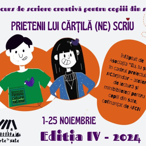 Concurs de scriere creativă pentru copii: &quot;Prietenii lui Cartila (ne) scriu&quot;