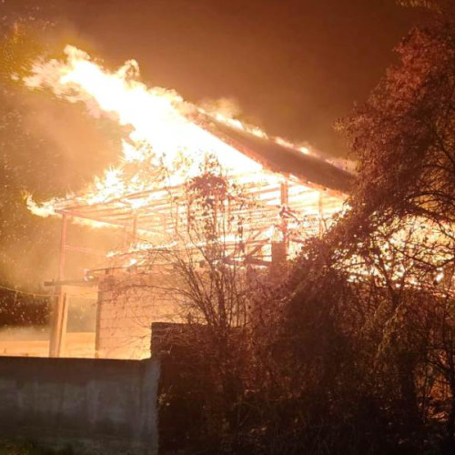 Intervenție complexă a pompierilor într-un incendiu la Tamboiești