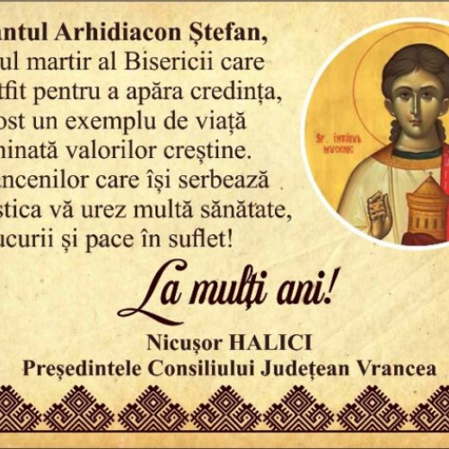 Sfântul Arhidiacon Ștefan, un exemplu de credință pentru vrânceni