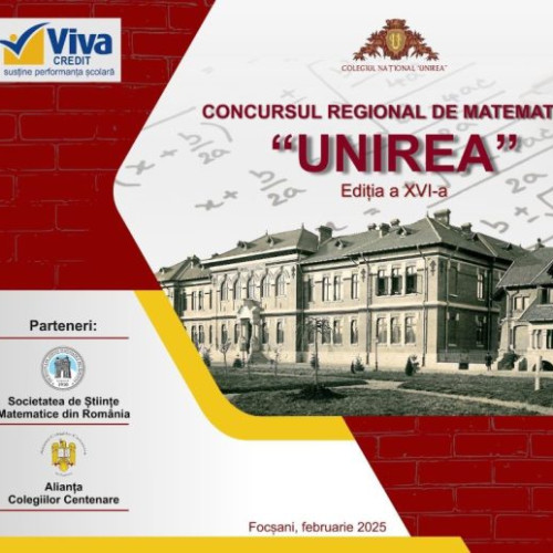 Concursul Interjudetean de Matematica &quot;UNIREA&quot; va avea loc la Focsani