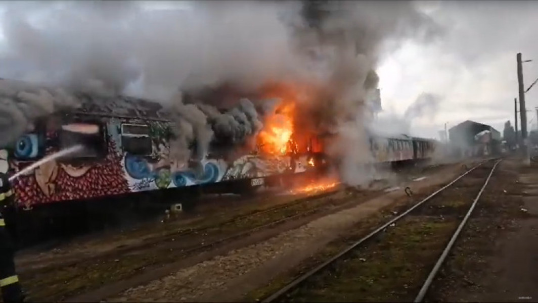 Incendiu în Gara Cluj-Napoca, o persoană rănită