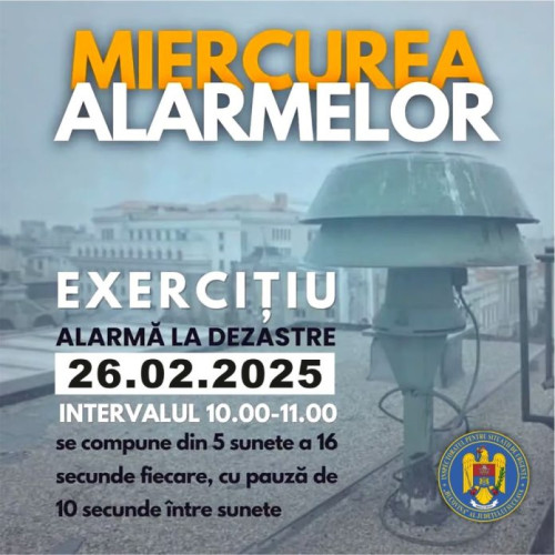 Exercitiul de alarmare publica &quot;Miercurea Alarmelor&quot; va avea loc pe 26 februarie