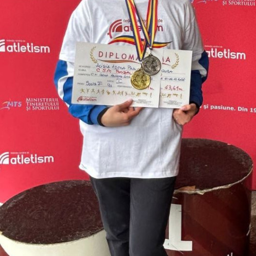 Alisia Paruba, sportiva din Adjud, strălucește la Campionatul Național de aruncări lungi