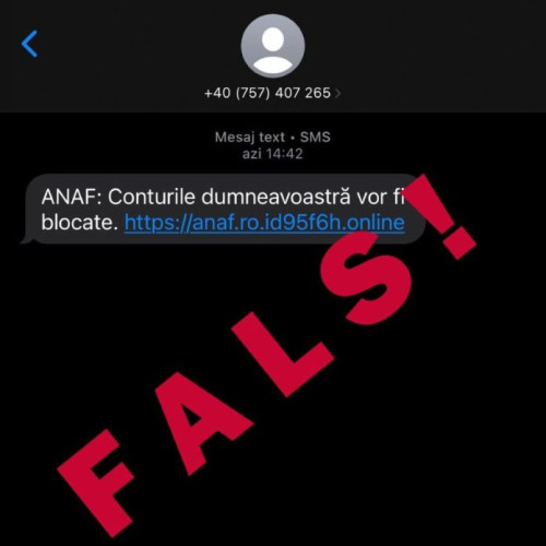 Mesaje SMS false în numele ANAF, avertizează agenția