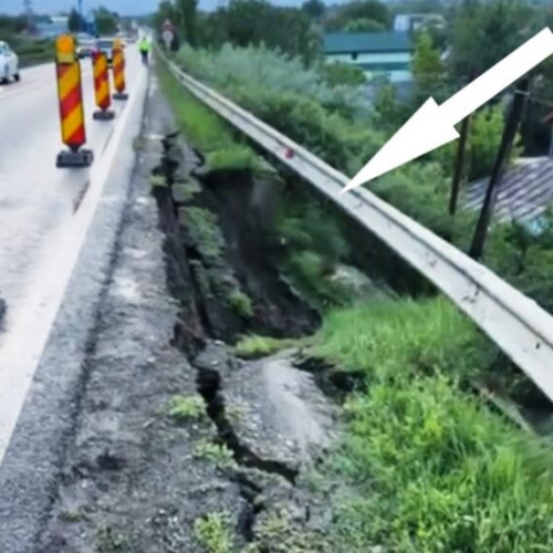 A surpat terenul pe DN 2B din localitatea Sendreni din cauza ploilor abundente