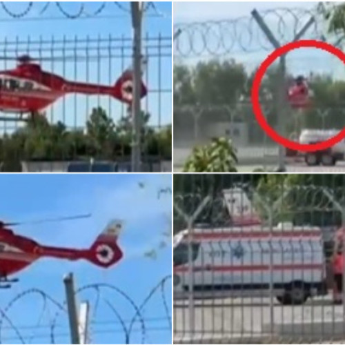 Incident surprinzător la Târgu Jiu: elicopterul SMURD a fost nevoit să ajusteze locul de aterizare din cauza heliportului închis cu lacătul
