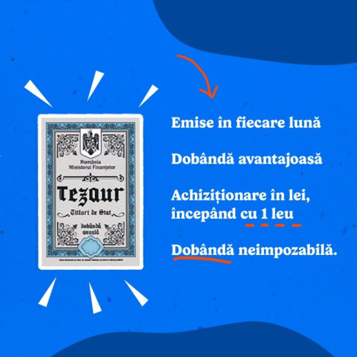 TEZAUR: Dobânzi de până la 7,10% pentru Titlurile de Stat neimpozabile