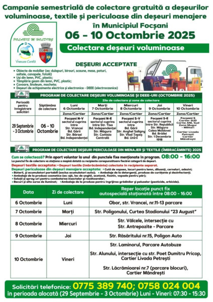 Polaris M. Holding organizează a doua campanie gratuită în Focșani