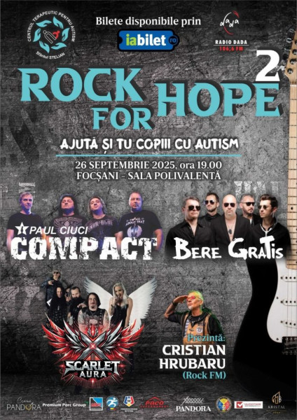 Concert caritabil rock în Focșani pentru sprijinirea copiilor cu autism