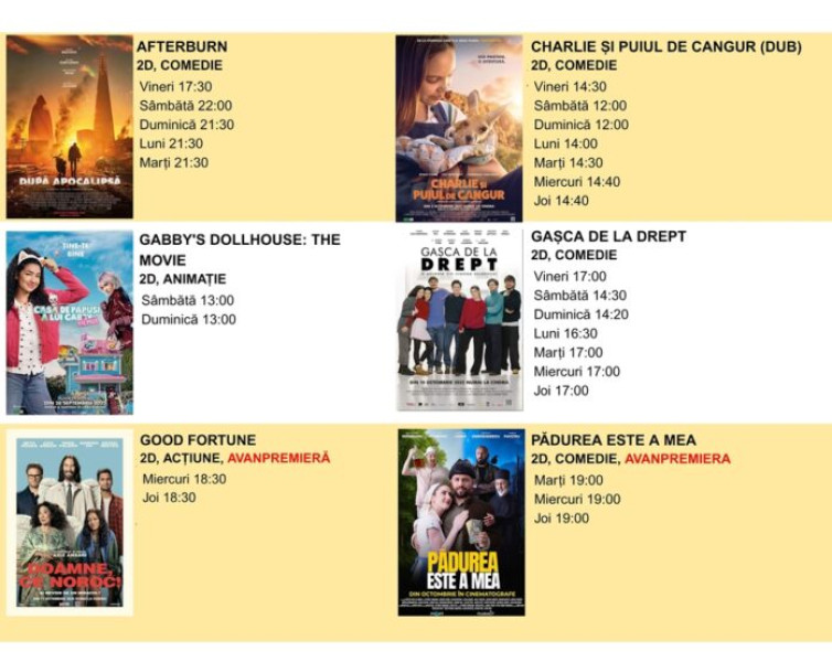 Happy Cinema Focșani programează filme noi și oferte pentru săptămâna 10-16 octombrie 2025