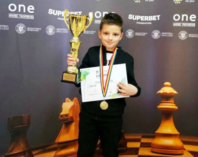 Daniel Sava, campion național la șah blitz pentru copii sub 8 ani