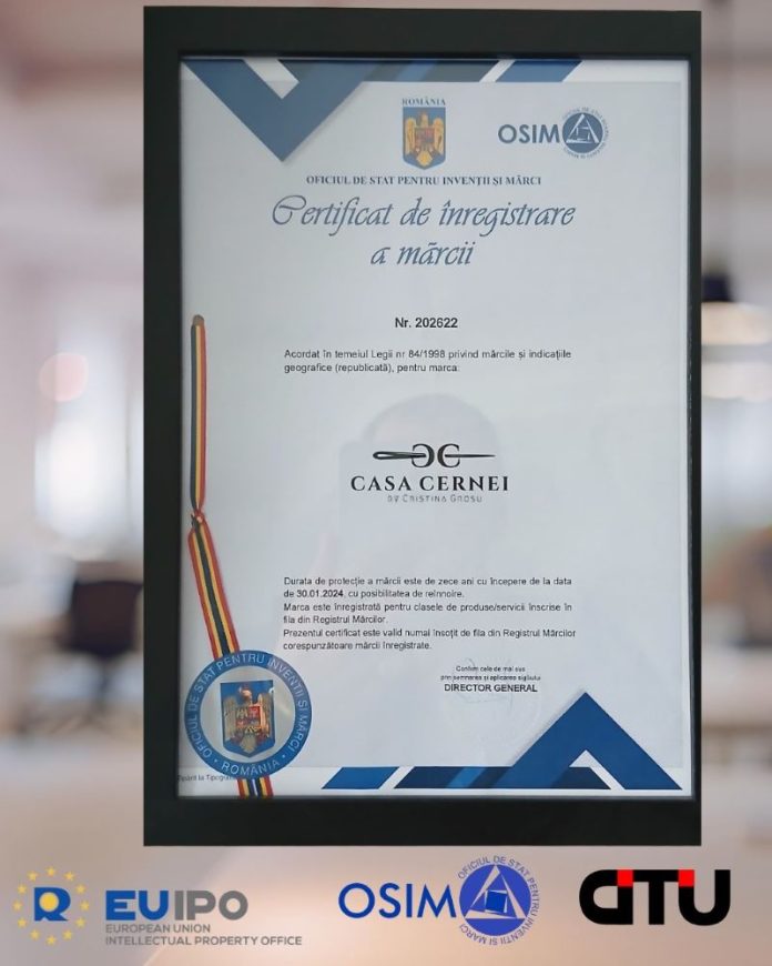 Cîtu Consulting finalizează înregistrarea mărcii Casa Cernei la OSIM