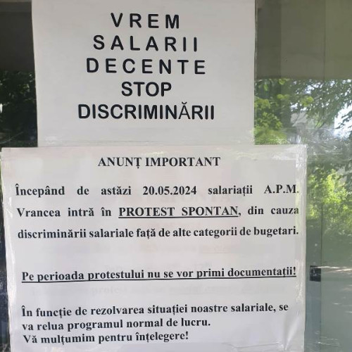 Angajații Agenției de Mediu Vrancea au început greva! Activitatea blocată pe termen nedeterminat din cauza discriminării salariale.