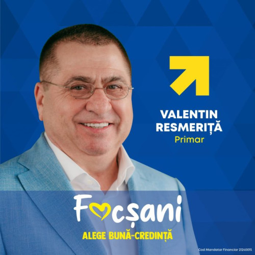 Valentin Resmeriță promite transformarea Focșaniului într-un oraș european