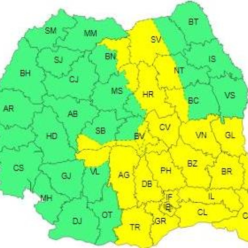 Cod galben de instabilitate atmosferică în mai multe regiuni
