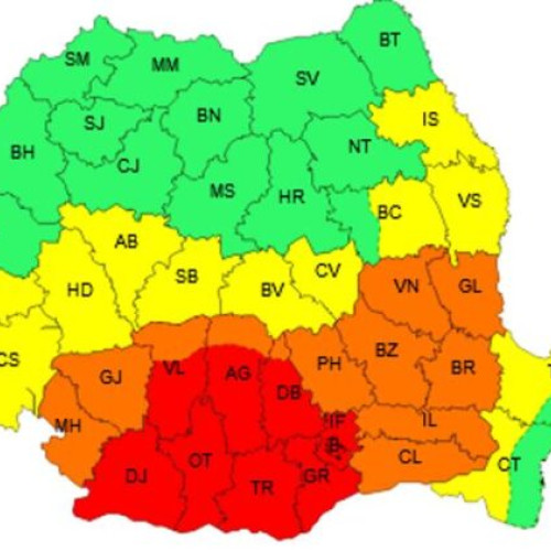 Cod portocaliu de caniculă anunțat pentru Vrancea și alte județe din țară