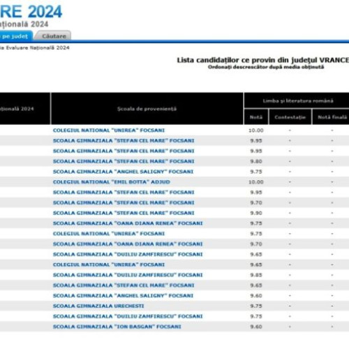 Rezultatele Evaluării Naționale 2024 la gimnaziu în Vrancea