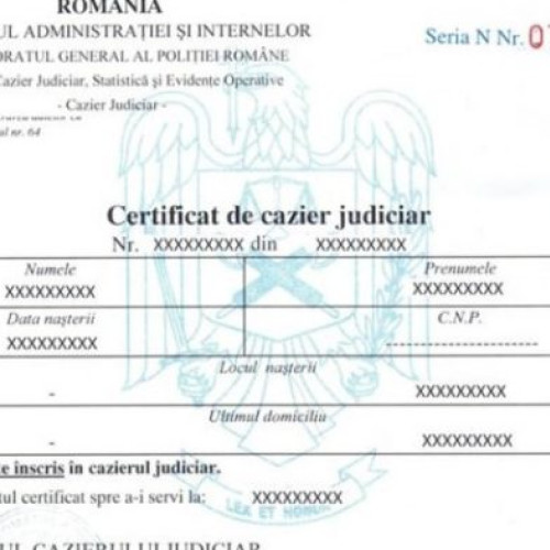 Certificatul de cazier judiciar se poate obtine rapid de la orice subunitate de politie sau online